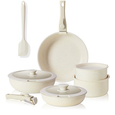LunaLulinlk 12 Pcs Pots and Pans Set Nonstick - Kitchen Cookware Set with Detachable Handle, Induction Cookware