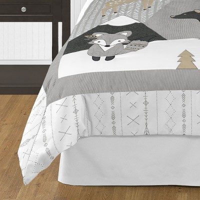 Sweet Jojo Designs Full/Queen Comforter Bedding Set Woodland Friends Grey and White 3pc — фото 4