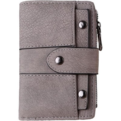 Multi - Function Leather Wallet with 9 Card Slots, Zipper Pocket and ID Windows