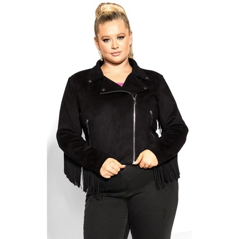 Plus size shop black suede jacket