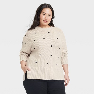 Women's Valentine's Crewneck Pullover Sweater - A New Day™