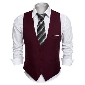 COOFANDY Men's Suit Vest Slim Fit Formal Dress Waistcoat - 1 of 4