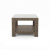 Covers & All Viewport 44 in L Modern Coffee Table, Driftwood Wicker w / Glass Top - 2 of 4