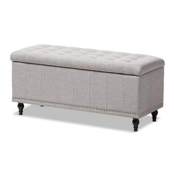 Kaylee Modern Classic Fabric Upholstered Button - Tufting Storage Ottoman Bench - Baxton Studio