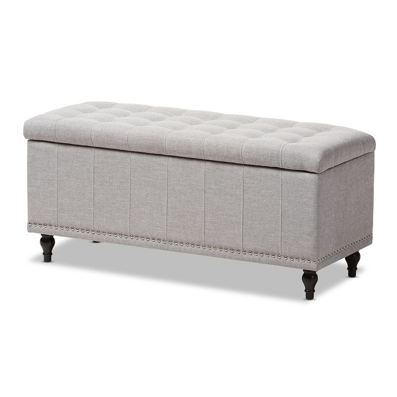 Kaylee Modern Classic Fabric Upholstered Button - Tufting Storage Ottoman Bench - Baxton Studio, 1 of 10
