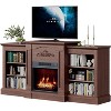 67'' Electric Fireplace TV Stand - Modern Farmhouse Entertainment Center w/18'' Heater, Storage & Open Shelves, Fits 80'' TVs, Brown - 4 of 4