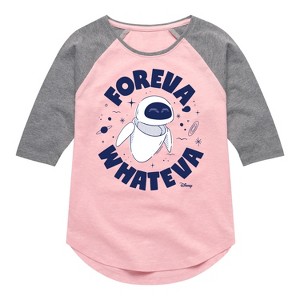 Girls' - Disney - Foreva Whateva Eve Shirt Tail Raglan Graphic T-shirt - 1 of 4