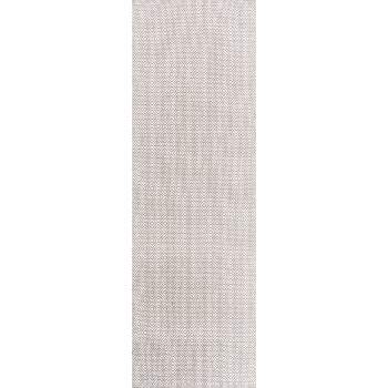 2'6"x6' Cotton Hand Loomed Lorretta Area Rug Taupe - nuLOOM