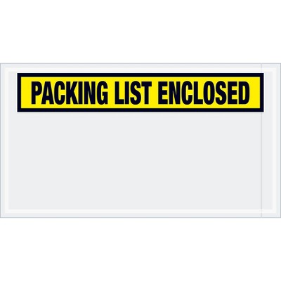 Box Partners "Packing List Enclosed" Envelopes 5 1/2" x 10" Yellow 1000/Case PL445