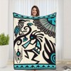 Vintage Kokopelli Pattern Flannel Throw Blanket, Perfect Gift, Artistic Throw Blanket, Kokopelli Blanket, Christmas Gift. - 2 of 4