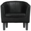 vidaXL Tub Chair - Black Faux Leather Single Durable Accent Chair - 3 of 4