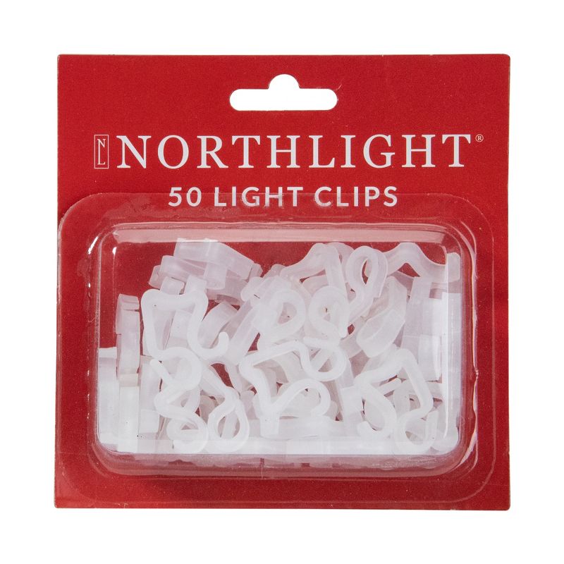 Northlight 50 Count Clear Outdoor Gutter Christmas Light Clips, 2 of 5