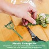 Unique Bargains Plastic Triangle Corsage Buttonhole Safety Pin Green White - 4 of 4