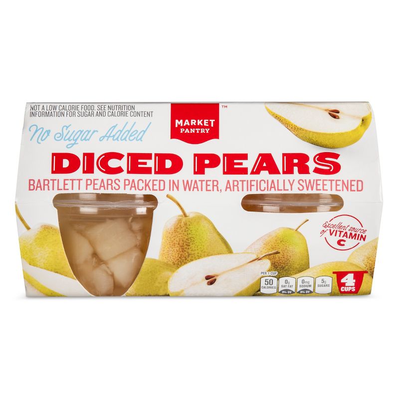 Diced Pear Cups 4ct - Market Pantry&#8482;, 1 of 2