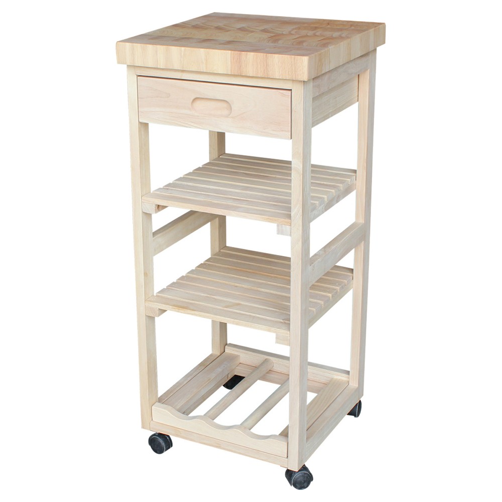 Photos - Other Furniture Ashley Kitchen Trolley - Unfinished - International Concepts