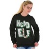 Funny Christmas Head Elf Candy Cane Sweatshirt for Men or Women Brisco Brands - 3 of 4