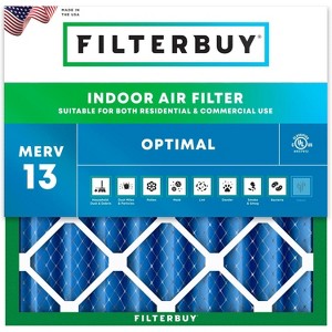 Filterbuy 24x24x4 Air Filter (1-Pack), Pleated MERV 13 Health Defense Replacement HVAC AC Furnace Filters (Actual Size: 23.38 x 23.38 x 3.63) - 1 of 4