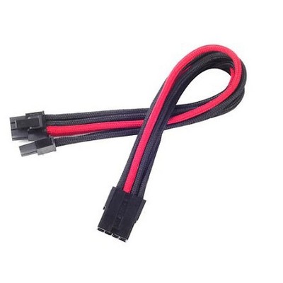 SilverStone Technology  PCIE-8pin to PCIE-6+2pin(250mm) Power Cable Extneder Bicolor- Black & Red