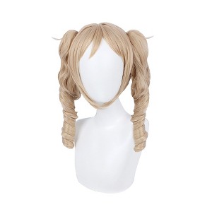Unique Bargains Women's Curly Wigs 26" Beige with Wig Cap - 1 of 4