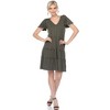 Women's Short Sleeve V-neck and Ruffle Sleeve Tiered Dress - White Mark - 2 of 4