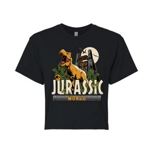 Women's - Jurassic Park - Jurassic World T Rex Cropped Graphic T-Shirt - 1 of 4