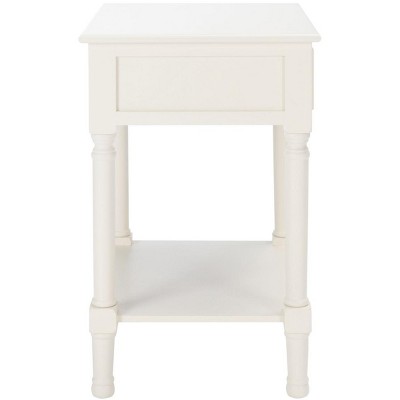 Haines White Wood 1-Drawer Accent Table with Storage