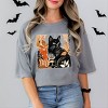 Simply Sage Market Black Cat Fall Leaves Distressed Garment Dyed Tee - 2 of 4