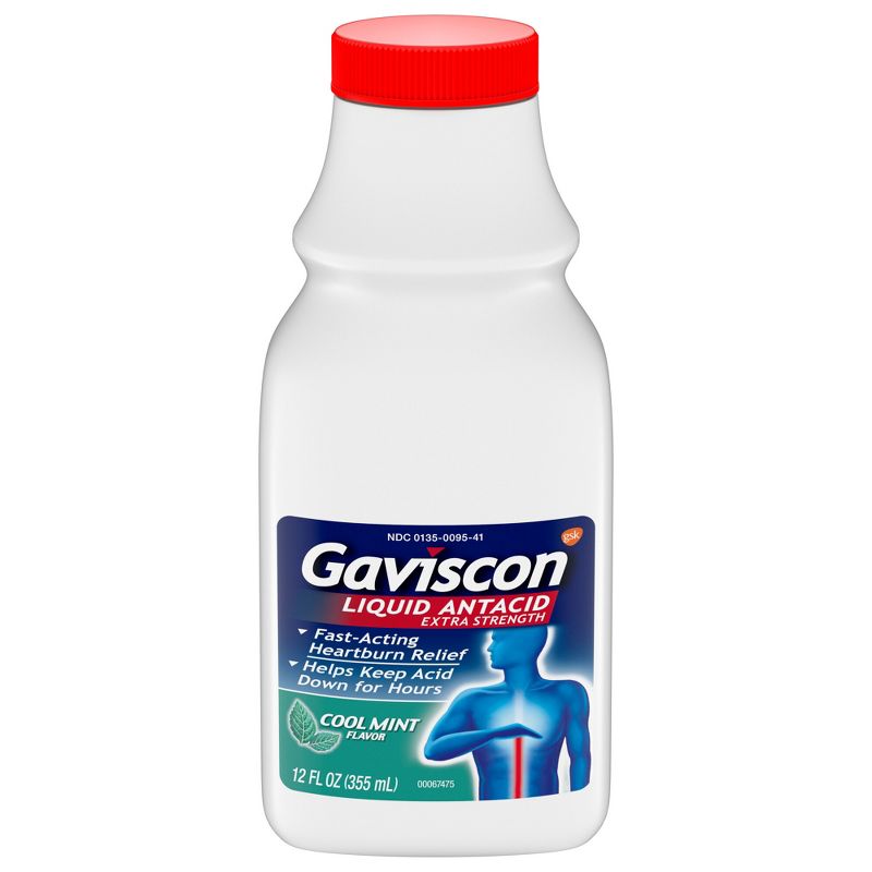 Gaviscon Extra Strength Antacid Liquid - Cool mint 12oz, 1 of 9