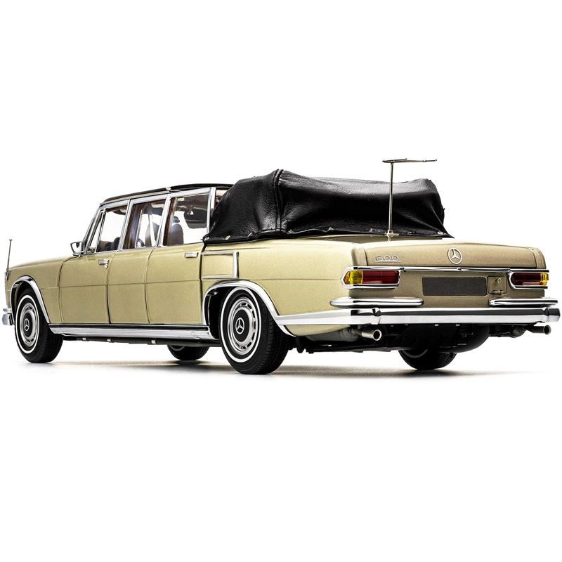 1965-1981 Mercedes Benz 600 Pullman Landaulet Limousine Convertible w/Functional Softtop Gold Ltd Ed 1/18 Diecast Model Car CMC, 3 of 5