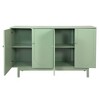 Modern Sideboard Decorative Storage Cabinet, CENGHU Wooden Conle Table Coffee Bar Cabinet with 4-Door Intaglio for Living Room, Kitchen, Bedroom - 4 of 4