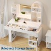 Makeup Vanity Desk with Mirror, Dressing Table with 3 Drawers and 11 Storage Shelves, Large Makeup Vanity Set, for Bedroom Dressing - 2 of 4