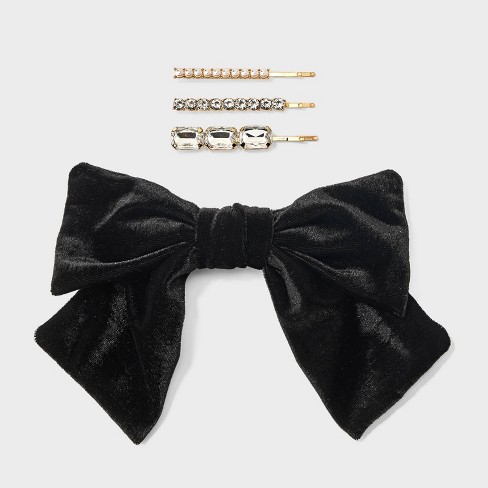 Black Velvet Hair Clip