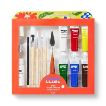 Caliart Acrylic Paint Set with 12 Brushes, 36 Pastel Colors (59ml