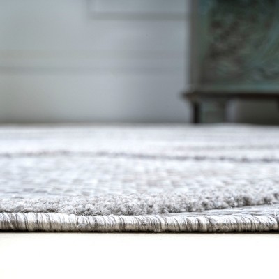 Salines 5' Square Light Gray Synthetic Trellis Rug