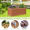 Tangkula 2PCS Hardwood Outdoor Planter Box w/ Seat 2-in-1 Wooden Raised Garden Bed & Bench - 3 of 4