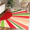 Boho Rugs Washable Kids Rug Non Slip Nursery Rug Low Pile Floor Mat Soft & Non-Shedding Sunshine Carpet Colorful Rainbow Printed Indoor Rugs - 4 of 4