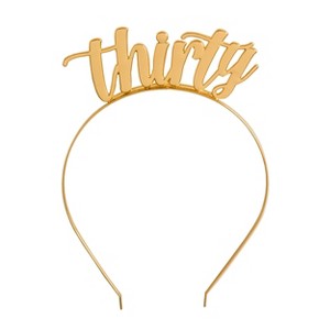 Jollity & Co. - Thirty Headband in Gold - Pack of 1 Metal Headband - 1 of 2