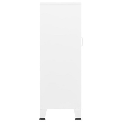 White Metal Lockable Cabinet with Adjustable Shelving