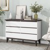 Wide size Drawer Storage Cabinet, 6-drawer Chest of Drawers for Bedroom Living Room, White & Walnut color, 47.2'' W x 15.74'' D x 30 .7''H - 2 of 4