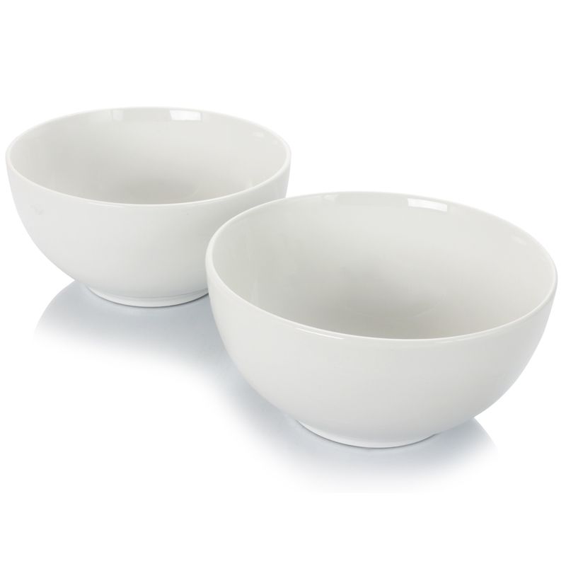 Gibson Home 2 Piece 7 Inch Ceramic All-Purpose Round Bowl Set in White, 3 of 8