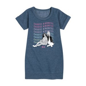 - Barbie - Choose Kindness Graphic Short Sleeve Fleece Dress - 1 of 3