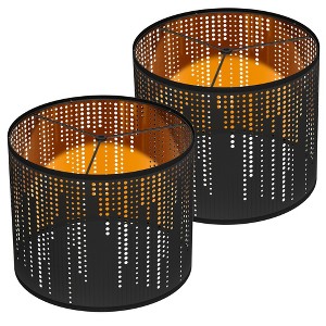 DORESshop Set of 2 Black Round Pendant Light Shades, 1-Light Hanging Fixture with E26 Base, Industrial Modern Design (Bulbs Not Included) - 1 of 4