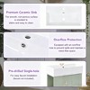 21.6" Modern Floating Bathroom Vanity with Ceramic Sink, Wall Mounted Small Bathroom Cabinet with Left Side Storage, Space-Saving Vanity for Bathrooms - 4 of 4