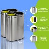 Alpine Industries Stainless Steel 2-Compartment Trash Can with Open Lid 10.5-Gallon 2/Pack - 2 of 4