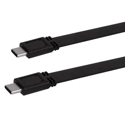 Monoprice Flat USB Type-C to Type-C 3.2 Gen1 Charge and Sync Cable - 6 Feet - Black | 5Gbps, 3A, Compatible with Samsung Galaxy S21/S21+/S20+ Ultra,