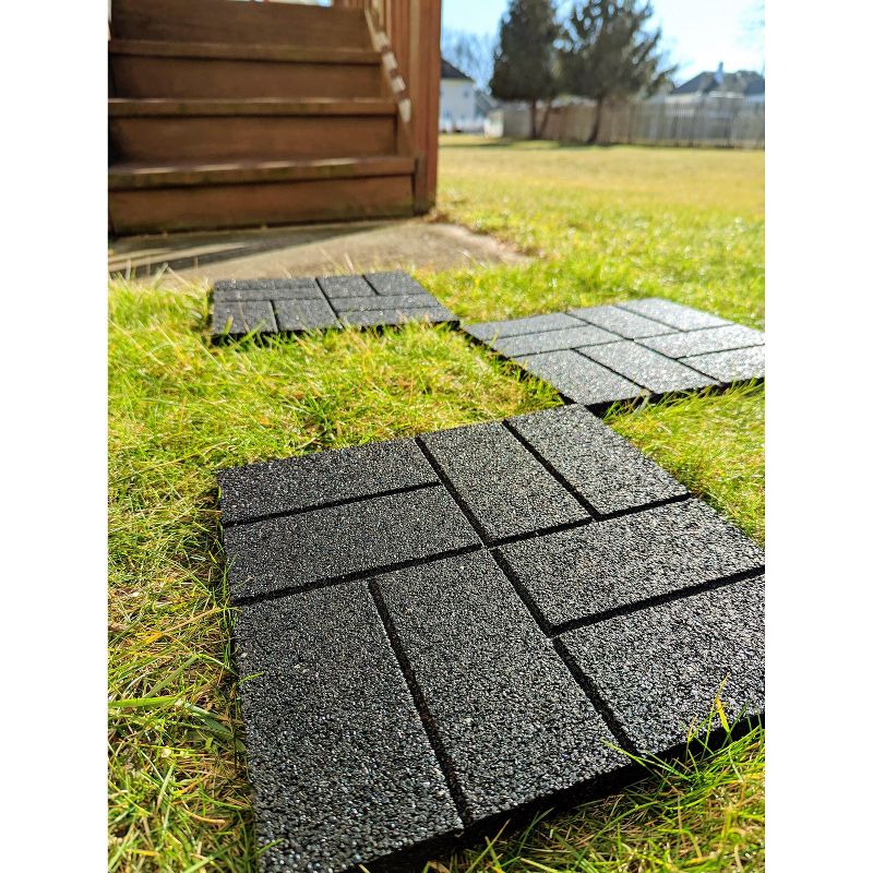 Flexon Rubber Dual Sided Decorative Lawn and Garden Stepping Stone - Set of 3, 2 of 6