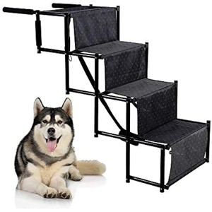 rabbitgoo 4-Step Pet Car Step Stairs for Large Dogs & Cats, Portable & Folding Pet Stairs Ramp with  Trucks Beds Sofas - 1 of 1