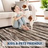 Washable Modern Striped  Abstract Rug Non Slip Low Pile Rug Soft Contemporary Throw Floor Cover Foldable Indoor Carpet for Living Room Bedroom - 4 of 4