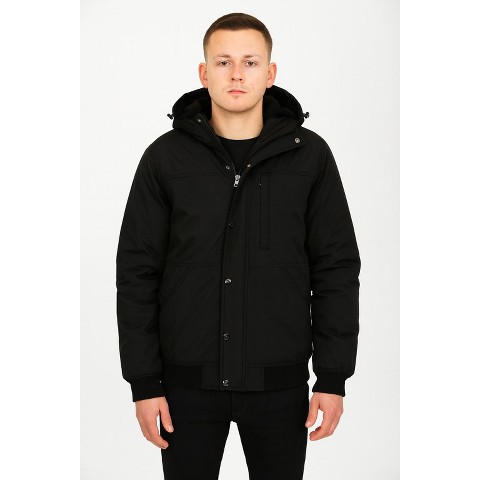 Spire By Galaxy Men's Heavyweight Faux Shearling Lined Hooded Bomber Jacket
