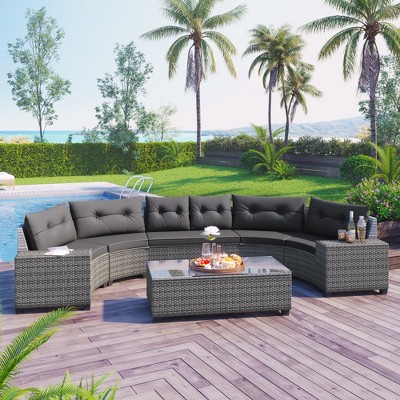 YOOCOZZ 8-Piece Half-Moon Sectional Set  with Coffee Table